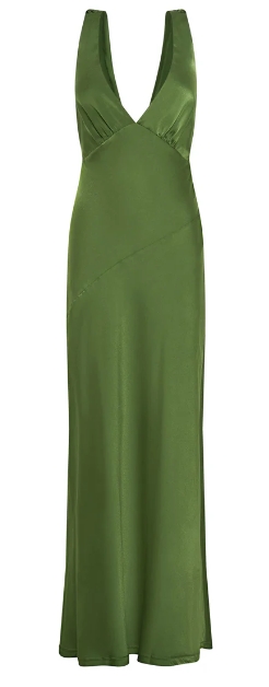 Nadia Maxi Satin Dress With Back Cowl