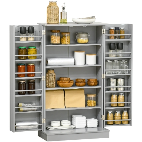 HOMCOM Freestanding Kitchen Pantry Cabinet