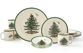 Spode Christmas Tree 16-Piece Dinnerware Set