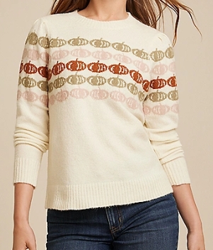 Fall Jacquard Pumpkin Sweater