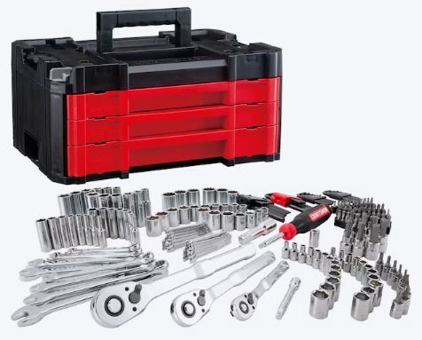 CRAFTSMAN VERSASTACK 230-Piece Standard (SAE) and Metric Polished Chrome Mechanics Tool Set with Hard Case