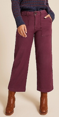 Patch Pocket High Rise Wide Leg Pant