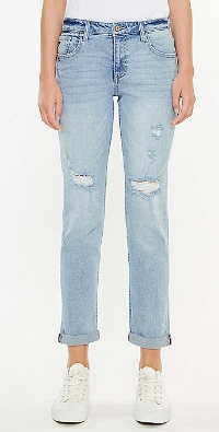 KanCan™ Light High Rise Ripped Boyfriend Jean