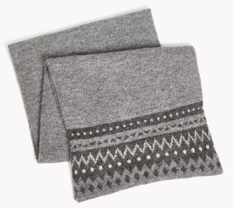 Grey Fair Isle Scarf