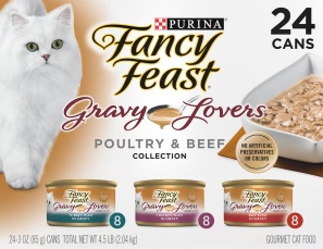 Fancy Feast Gravy Lovers Poultry & Beef Feast Variety Pack Canned Cat Food, 3-oz, case of 24