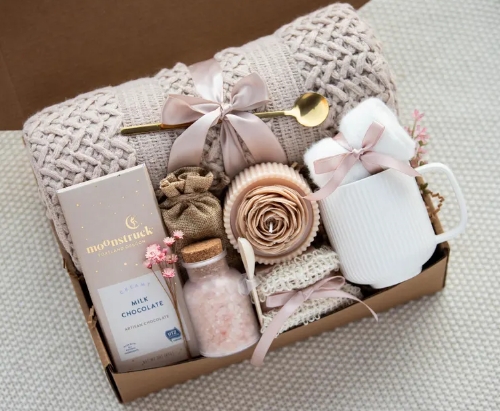 Self Care Package For Women Spa Gift Box Warm Cozy Gift Basket Sending Hugs Gift Box Thinking of you Care Package Gift Basket for Women Spa