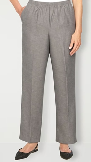 Alfred Dunner Classics Womens Mid Rise Straight Pull-On Pant
