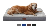 Ophanie 35in Gray Orthopedic Dog Bed for Large and Medium Dogs with Egg Crate Foam Support and Non-Slip Bottom