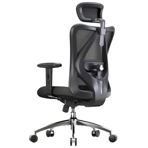SIHOO M18 Ergonomic Office Chair for Big and Tall People Adjustable Headrest with 2D Armrest Lumbar Support and PU Wheels Swivel Tilt Function