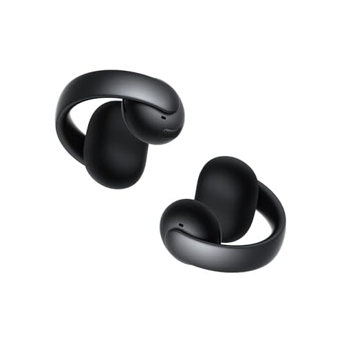 Soundcore AeroClip by Anker, Open-Ear Earbuds, Clip-On Headphones, Adaptive Comfort, Clear Calls with 4 Mics and AI, Stable Fit, 12mm Drivers for Powerful Bass, Hi-Res, Open-Ring Design Midnight Normal