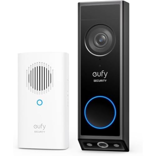 eufy Security Video Doorbell Camera E340 (Wired/Battery Powered) with Chime, Dual Cameras with Delivery Guard, 2K Full HD and Color Night Vision, HomeBase S380 Compatible, No Monthly Fee,2.4GHz WiFi Battery/Wired Doorbell + Chime
