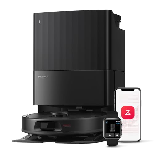 roborock Qrevo Series Robot Vacuum and Mop, 8000Pa Suction, Upgraded from Qrevo S, Anti-Tangle Brushes, Smart Obstacle Avoidance, Auto Mop Washing, All-in-One Dock, 200RPM Spinning Mops, Black(QV 35A) QV 35A Black