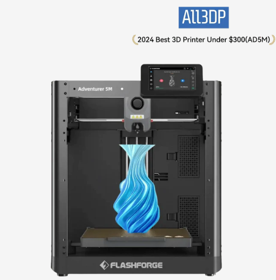 Flashforge Adventurer 5M 3D Printer, 600mm/s High Speed, Beginner-friendly