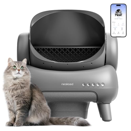 Neakasa M1 Plus Open-Top Self-Cleaning Cat Litter Box, 360&deg; Safety Sensors, Advanced Odor & Leak Control, Automatic for Large & Multi-Cat Homes, Litter Mat & 2 Rolls Refill Bags Included M1 Plus Model