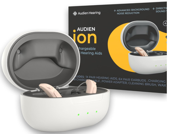 Audien Hearing ION &ndash; Wireless Rechargeable OTC Hearing Aid for Seniors & Adults, Premium Comfort Design, Nearly Invisible