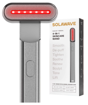  Solawave 4-in-1 Red Light Therapy Wand for Face & Neck | Beauty Device with Galvanic Current, Massager & Warmth | Anti-Aging, Wrinkle Reduction, Skin Tightening, Depuffing & Rejuvenation (Matte Black)