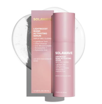  Solawave LightBoost Red Light Therapy Wand Activating Serum | Works with Microcurrent Face Wand and Galvanic Current Devices | Boosts Hydration, Radiance & Diminishes Fine Lines & Wrinkles (1.7 oz)