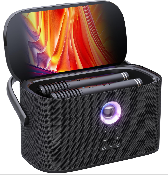 Ikarao Portable Karaoke Machine for Adults, Built-in Lyrics Display and Screen, 2 Self-Charging Wireless Microphones, Karaoke App, 140W Speaker, Connects to TV for Home Party Birthday Outdoor Camping B0DHPN1DMJ